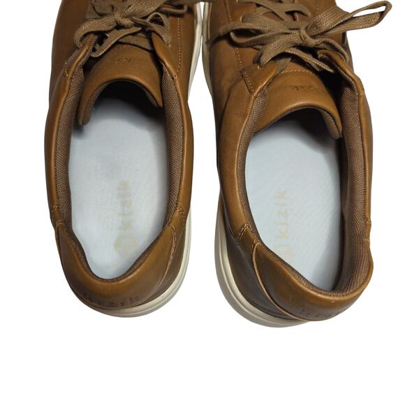Kizik Vegas Unisex Brown Leather Lace Up Hands Free Sneakers Mens 15 Women 16.5 main image 8